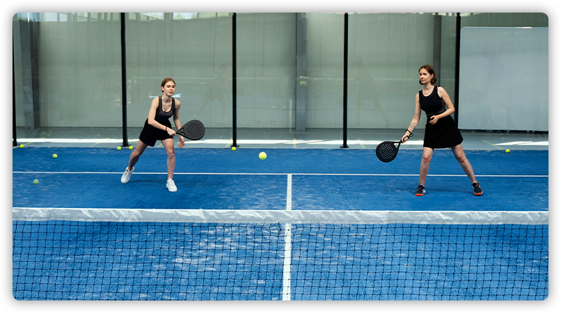 Women playing tennis